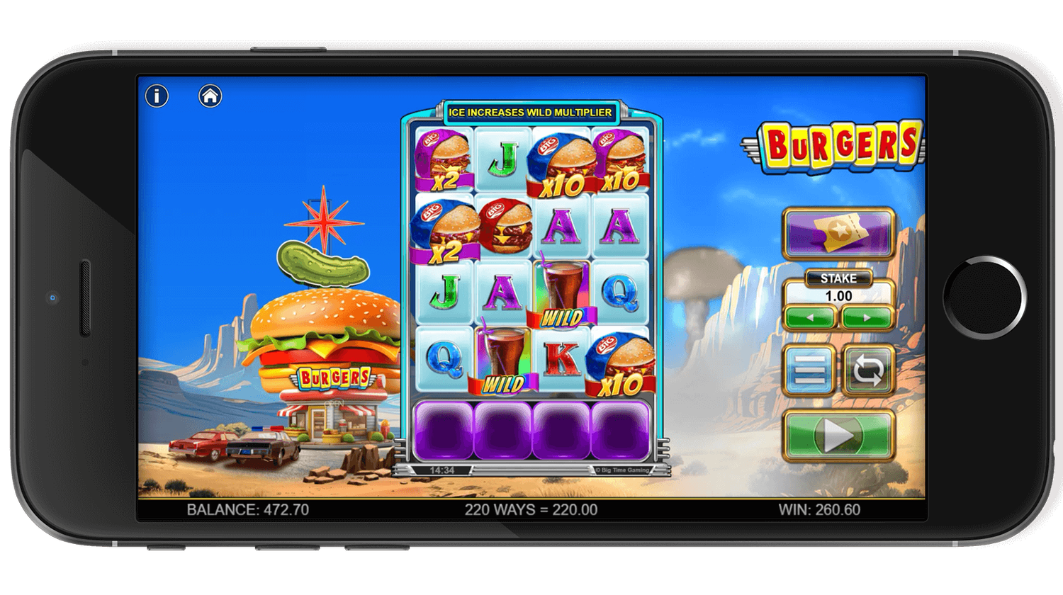 Burgers Slot Mobile - Play Big Time Gaming Fast Food Slot on iOS and Android